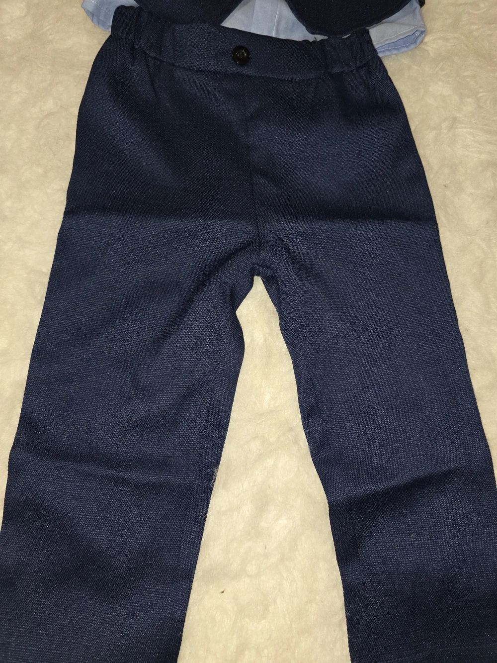 Boys Navy Vest & Pants Set with Light Blue Shirt